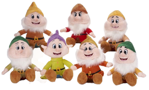 Peluche 7 Nani DISNEY Gongolo Brontolo Mammolo Pisolo Dotto Eolo Cucciolo Pupazzo Cm. 28