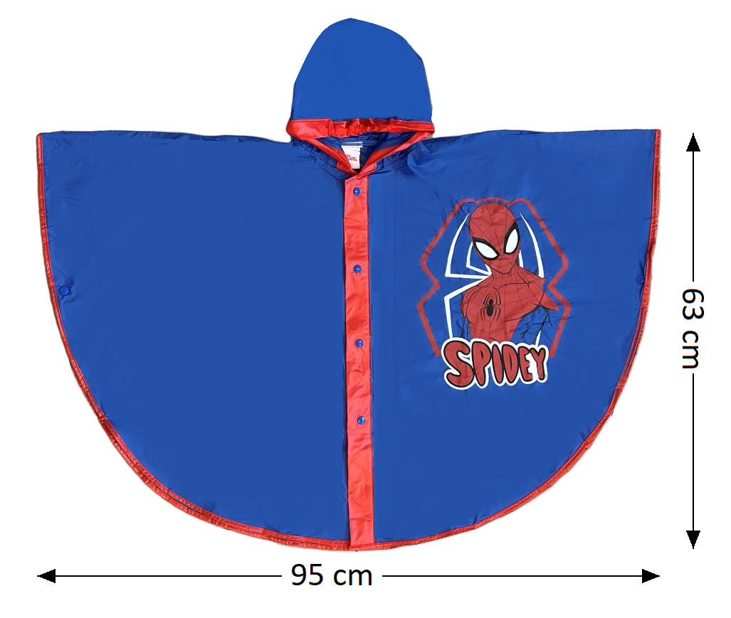 Mantellina Pioggia Spiderman Maevel Impermeabile in PVC per Bambini Taglia Unica - M06510