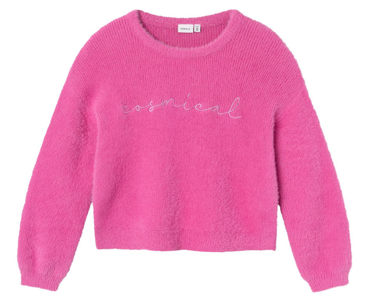 Maglione Corto Lavorato a Maglia Maglietta Bambina - 13233078fuxia