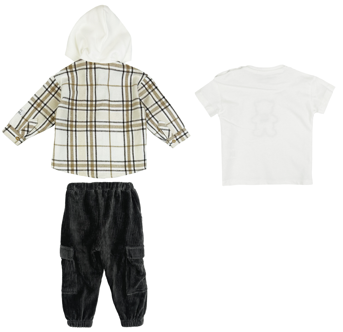 Completo 3 Pezzi Camicia Maglia Pantaloni Neonato Bambino - By1218