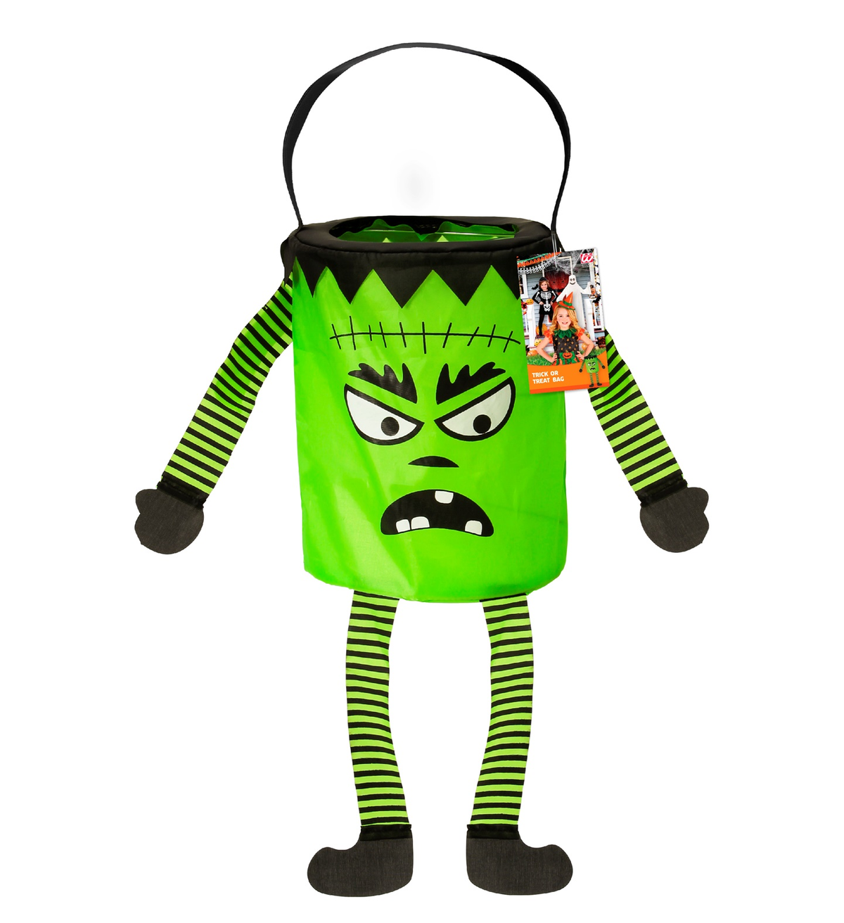 Borsa Dolcetto O Scherzetto Mostro con Gambe Braccia Cestino Accessori Halloween Carnevale - 00779