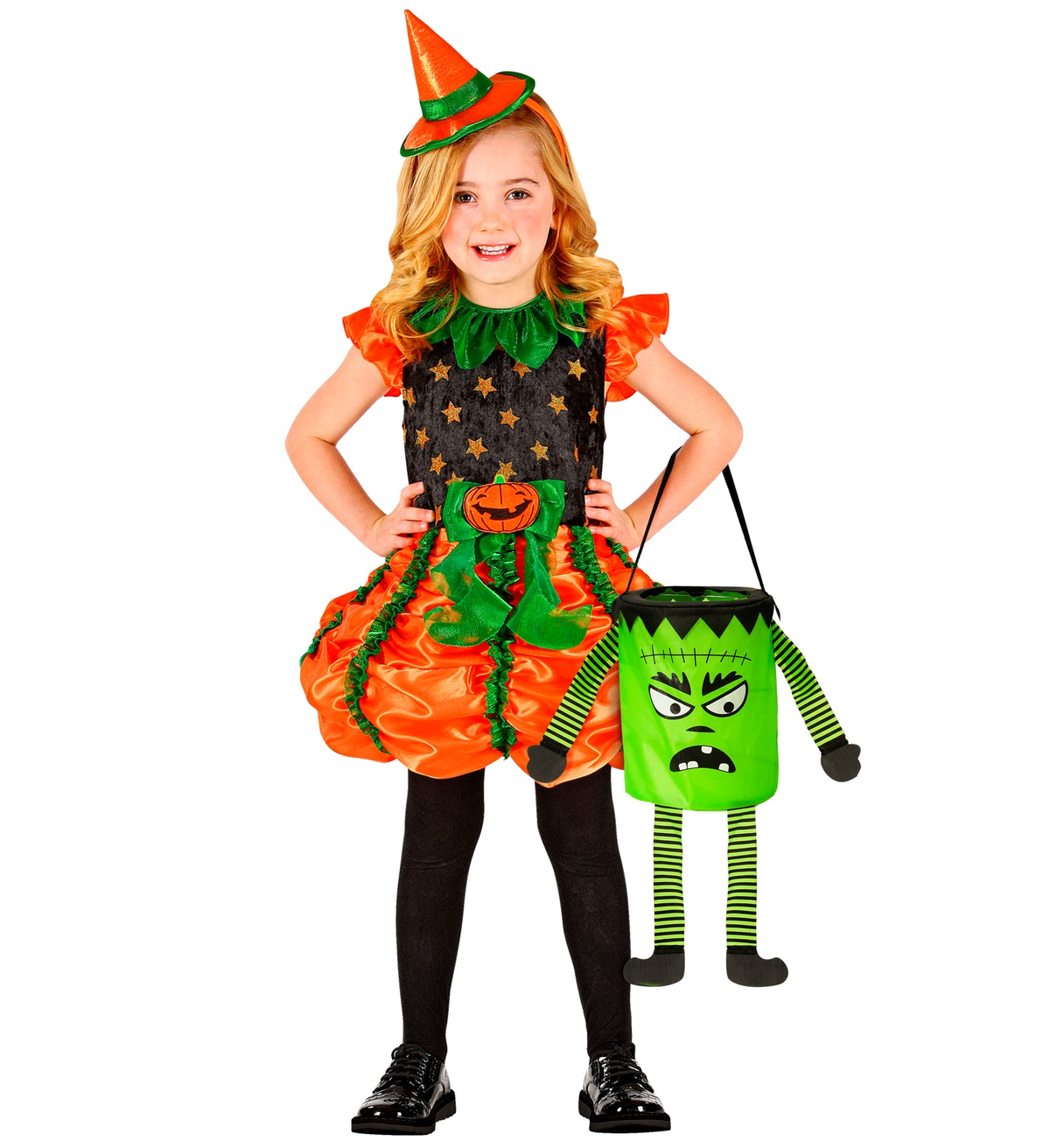 Borsa Dolcetto O Scherzetto Mostro con Gambe Braccia Cestino Accessori Halloween Carnevale - 00779