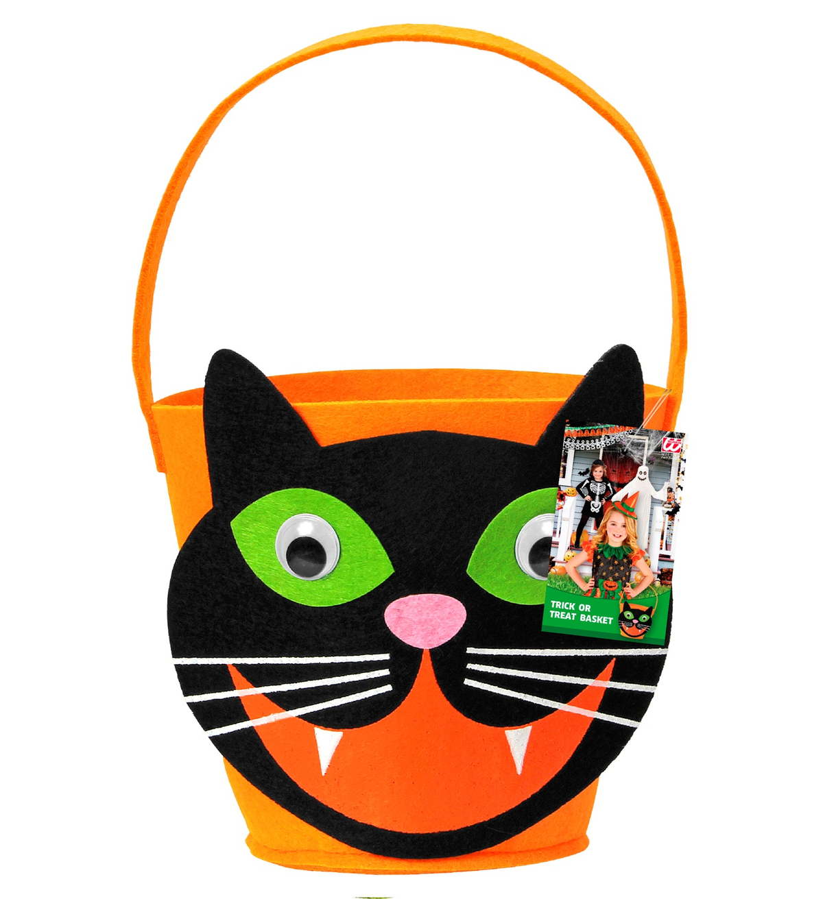 Cestino Dolcetto O Scherzetto Gatto Borsetta Accessori Halloween Carnevale - 01349