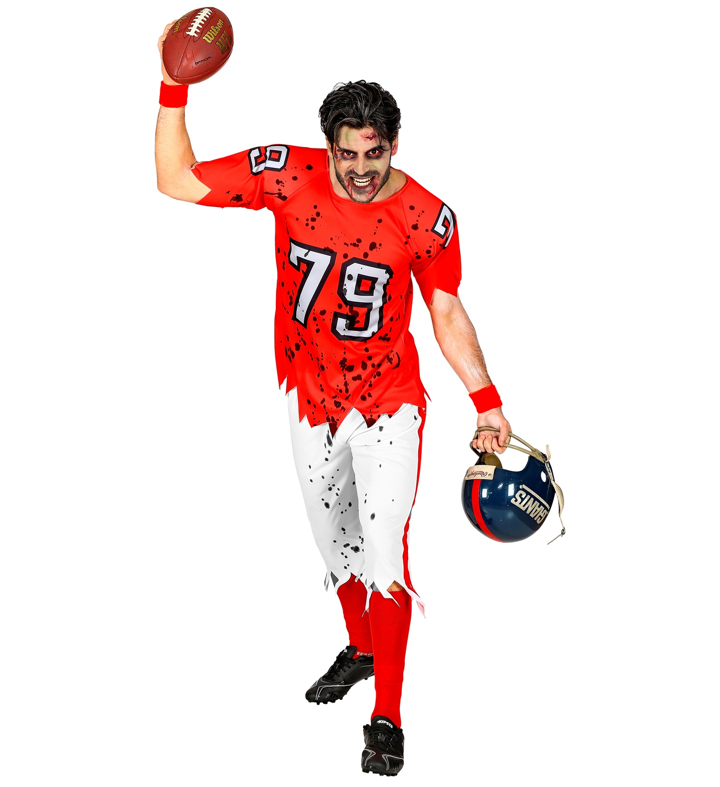 Vestito Carnevale Giocatore di Football Americano Zombie Travestimento Costume Halloween Adulto - 0315 Adulto
