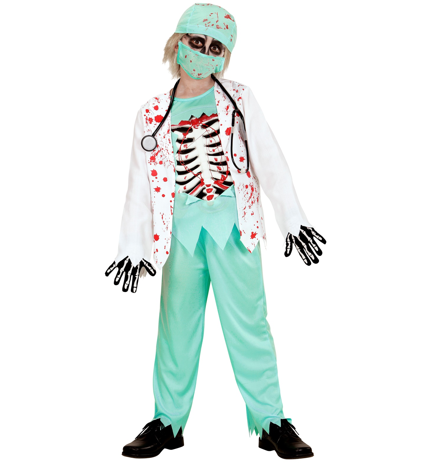 Vestito Carnevale Dottore Zombie Travestimento Costume per Halloween da Bambino - 0576