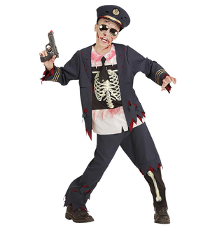 Vestito Carnevale Poliziotto Zombie Travestimento Costume per Halloween da Bambino - 0753