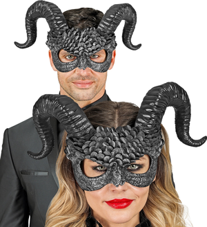 Maschera Commedia Dell'arte Demone Accessori Travestimento Halloween - 08483