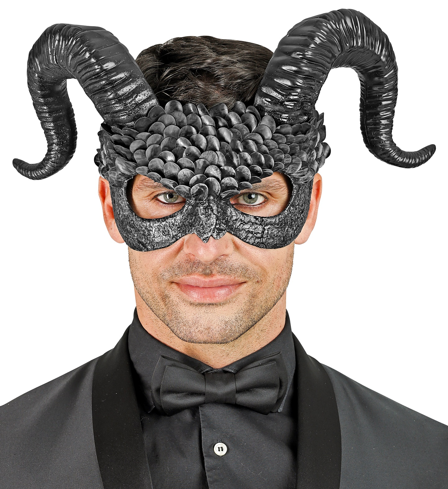 Maschera Commedia Dell'arte Demone Accessori Travestimento Halloween - 08483