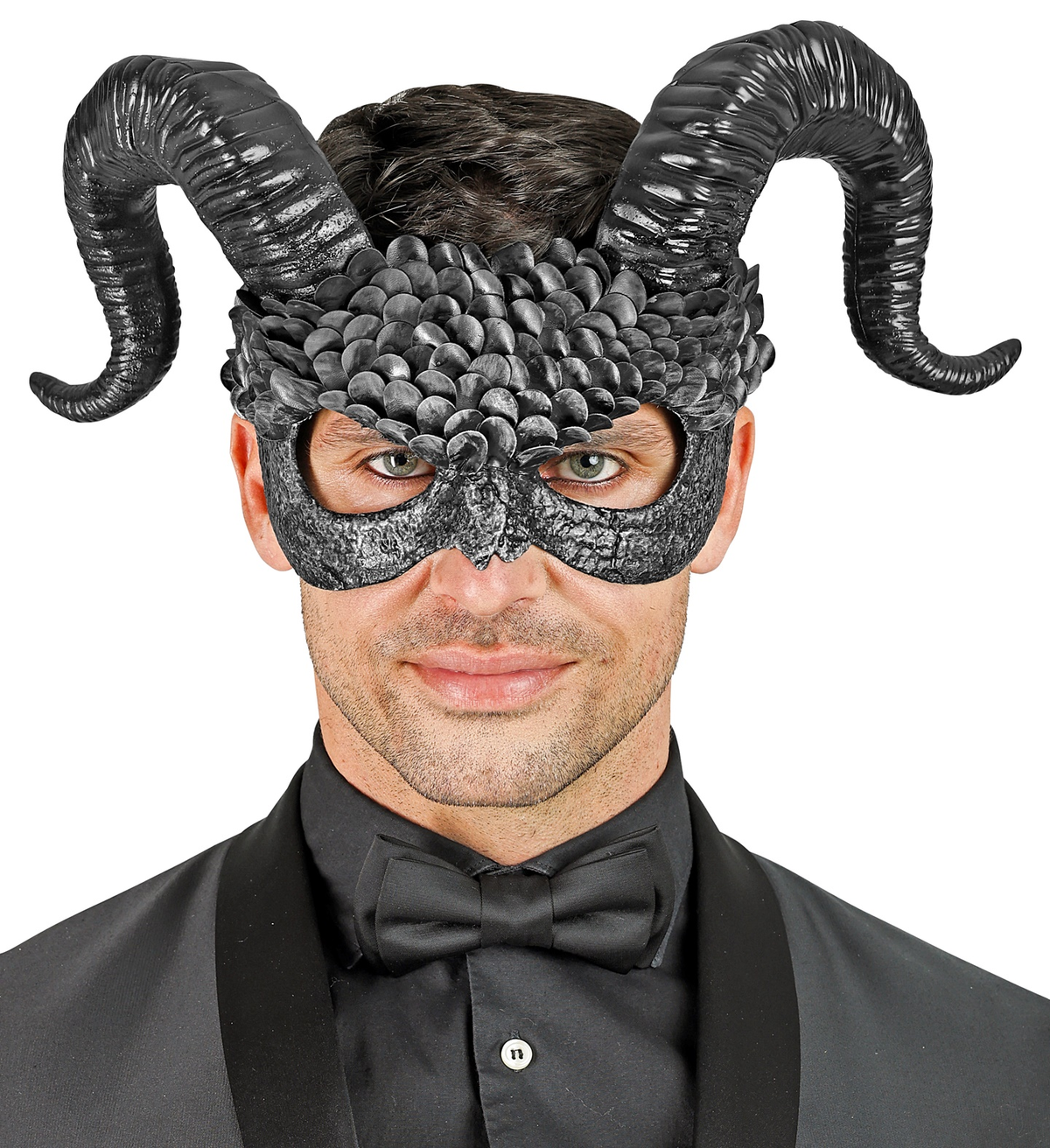 Maschera Commedia Dell'arte Demone Accessori Travestimento Halloween - 08483