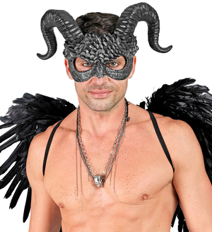 Maschera Commedia Dell'arte Demone Accessori Travestimento Halloween - 08483