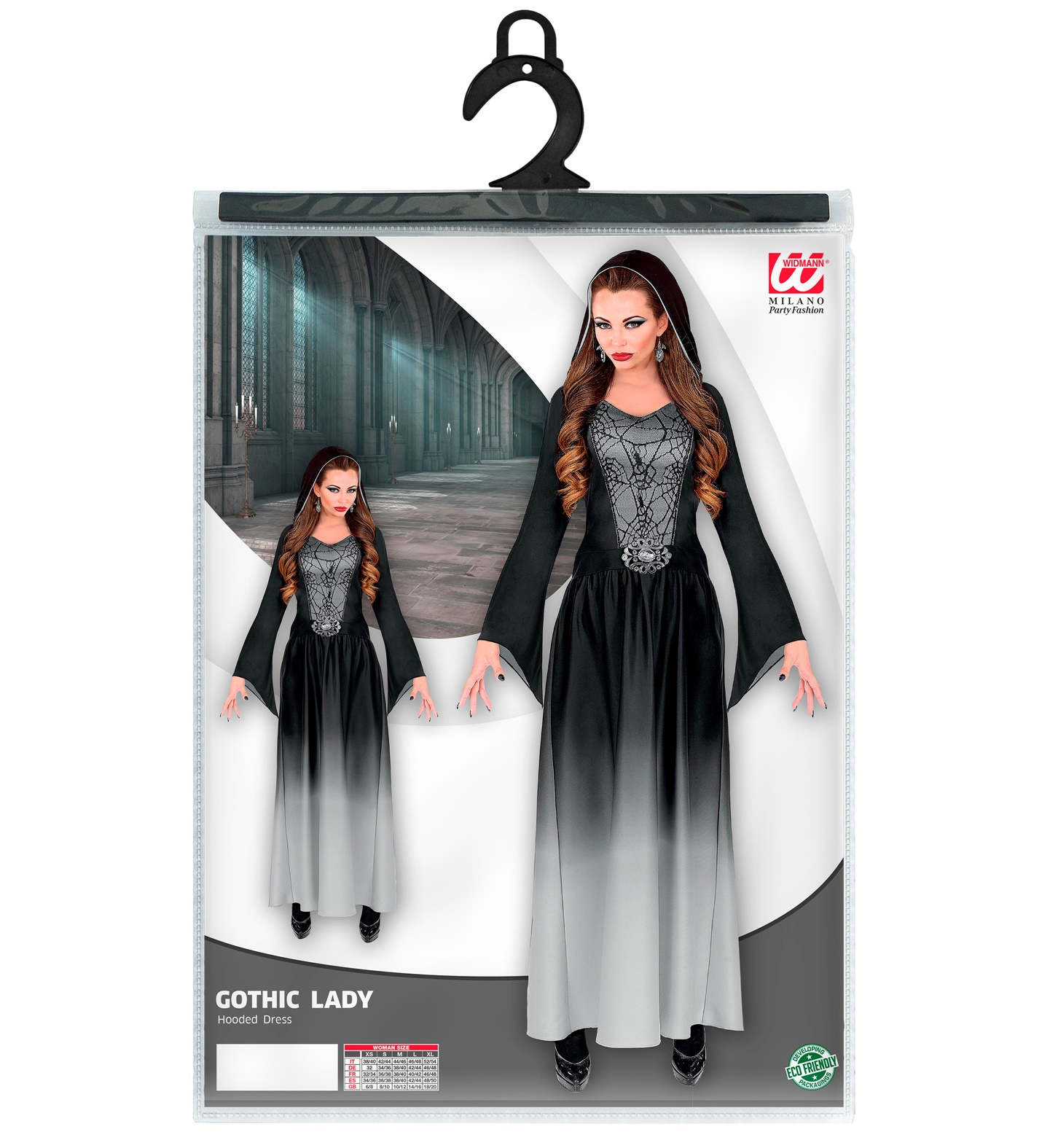 Vestito Carnevale Dama Gotica Travestimento Costume Halloween Adulto - 0961