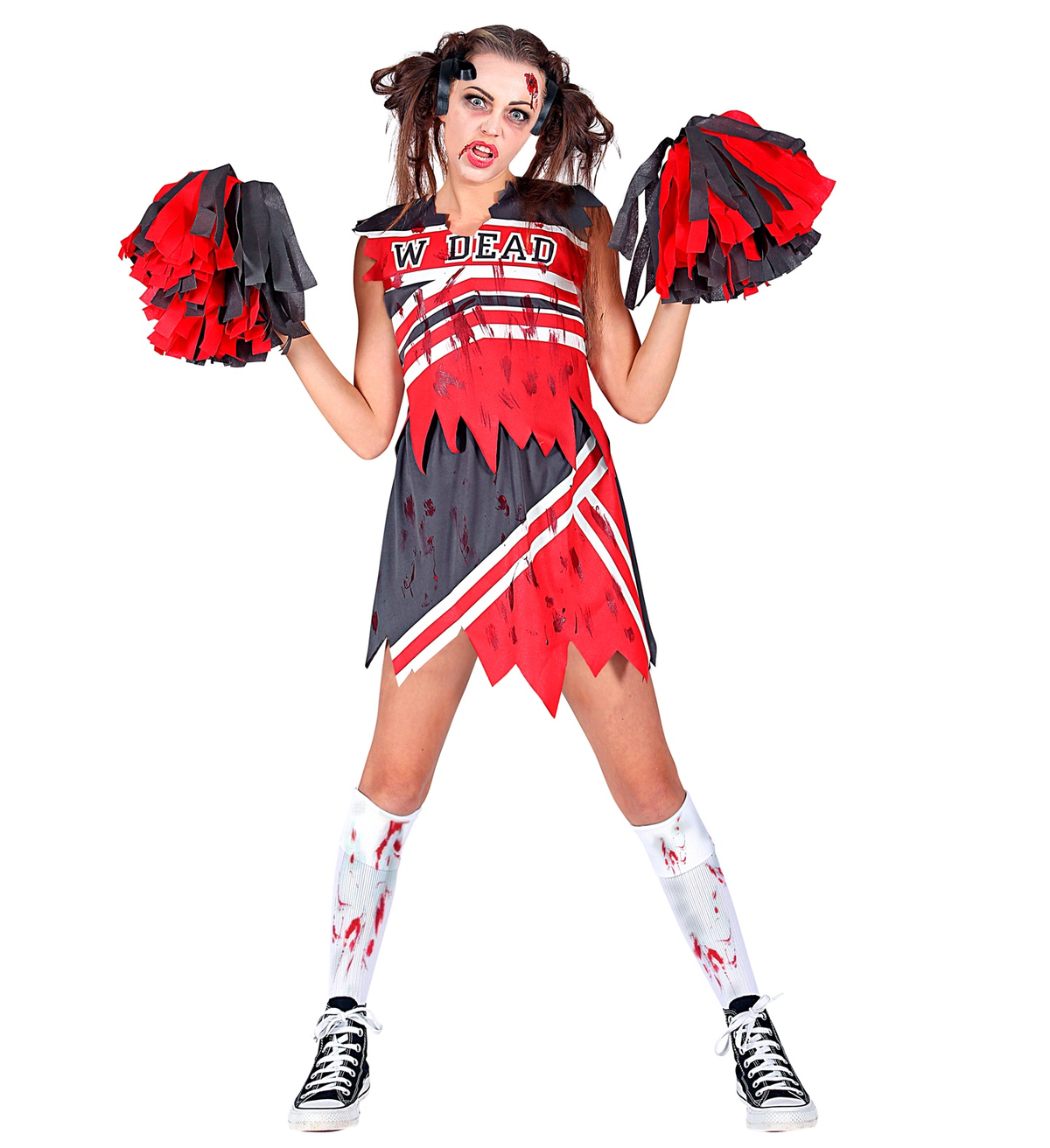 Vestito Carnevale Cheerleader Zombie Travestimento Costume Halloween Adulto - 0985
