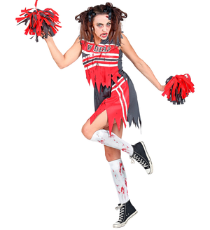 Vestito Carnevale Cheerleader Zombie Travestimento Costume Halloween Adulto - 0985