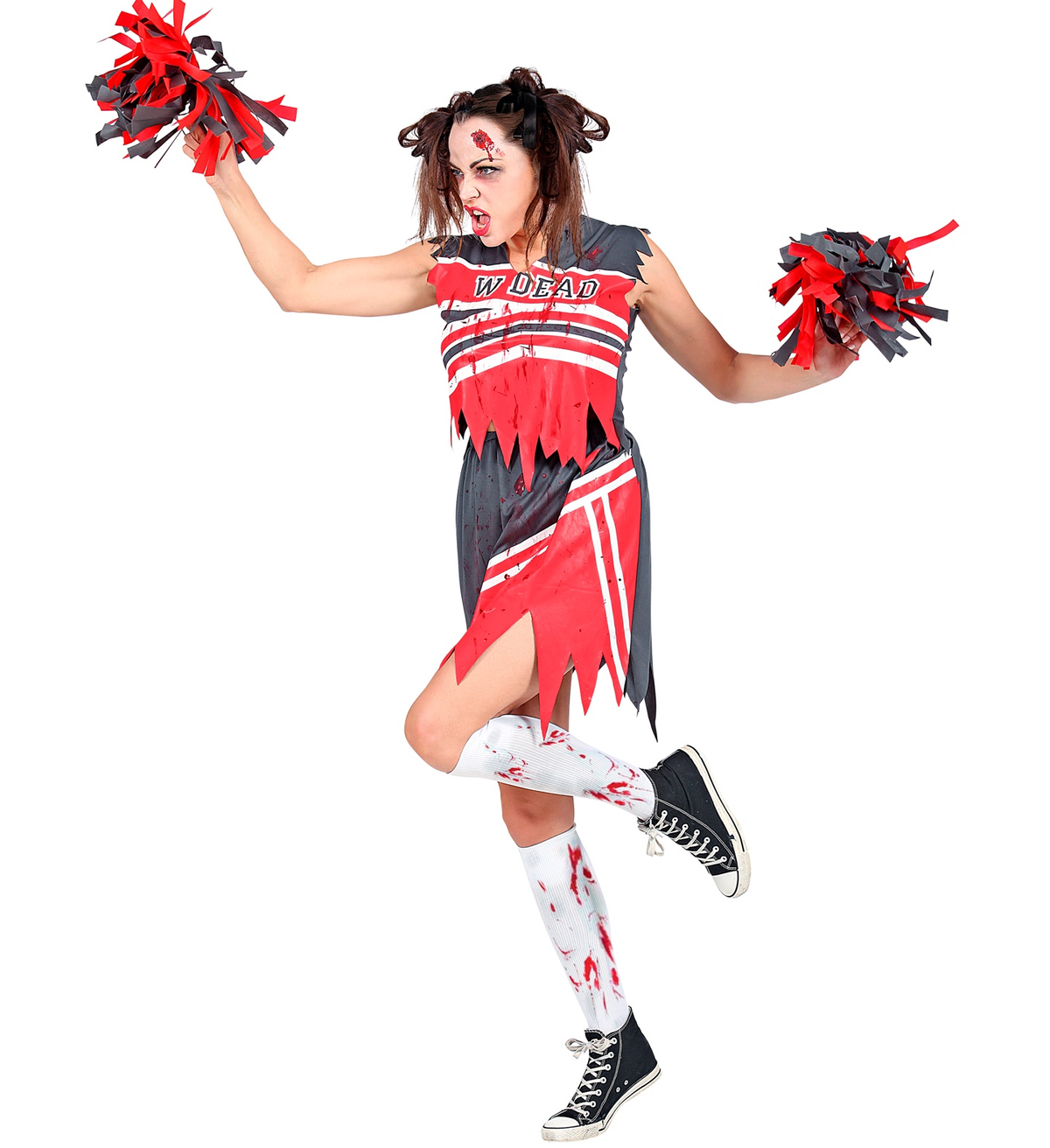 Vestito Carnevale Cheerleader Zombie Travestimento Costume Halloween Adulto - 0985