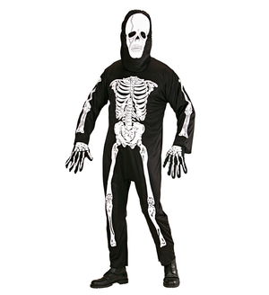 Vestito Carnevale Scheletro Travestimento Costume Halloween Adulto - 3928