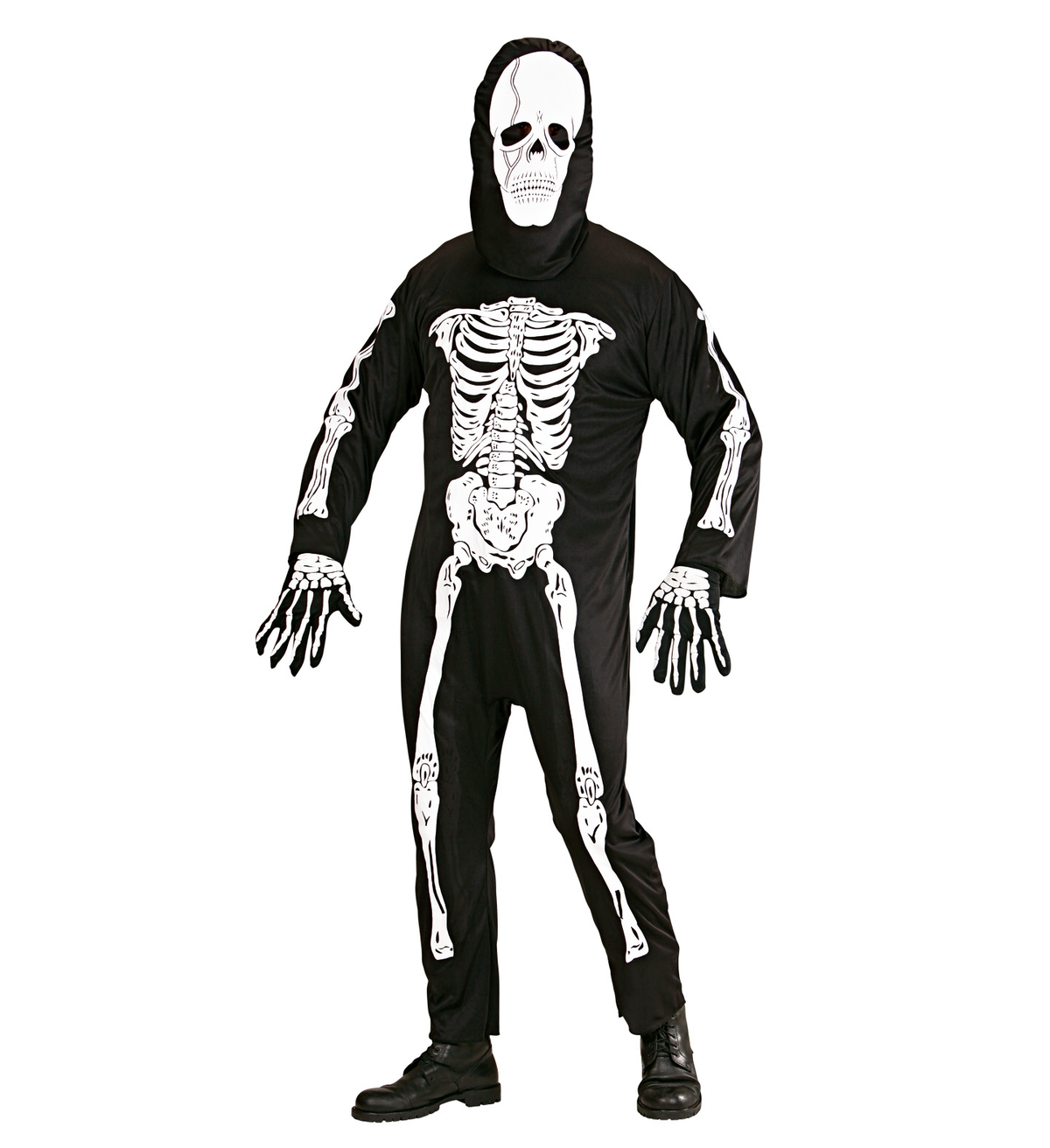 Vestito Carnevale Scheletro Travestimento Costume Halloween Adulto - 3928