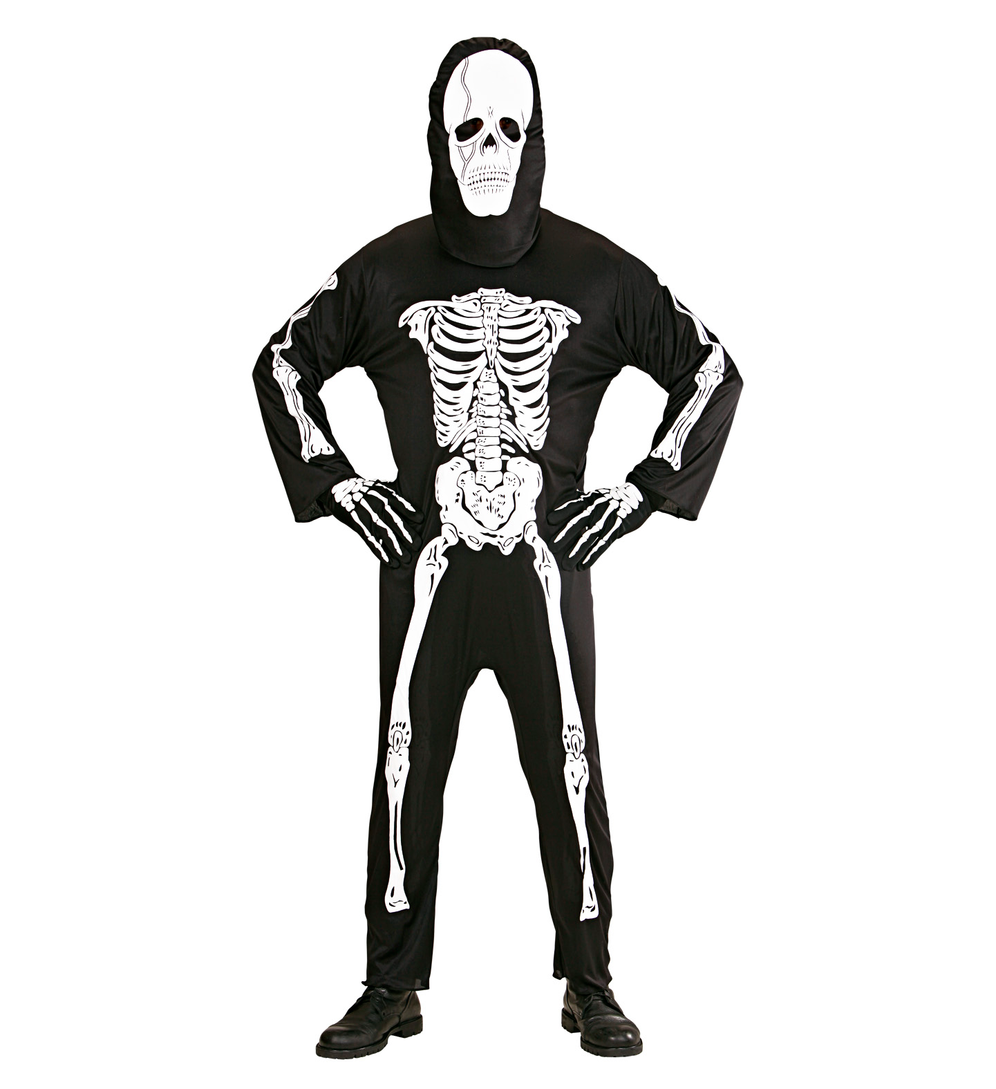 Vestito Carnevale Scheletro Travestimento Costume Halloween Adulto - 3928