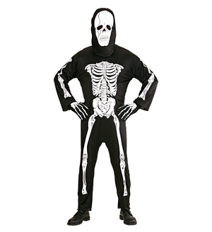 Vestito Carnevale Scheletro Travestimento Costume Halloween Adulto - 3928