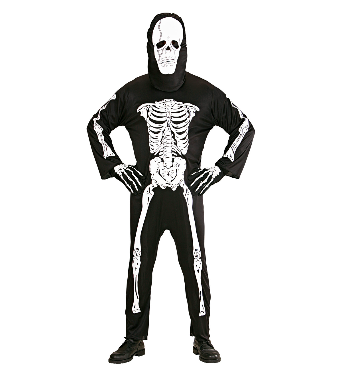 Vestito Carnevale Scheletro Travestimento Costume Halloween Adulto - 3928