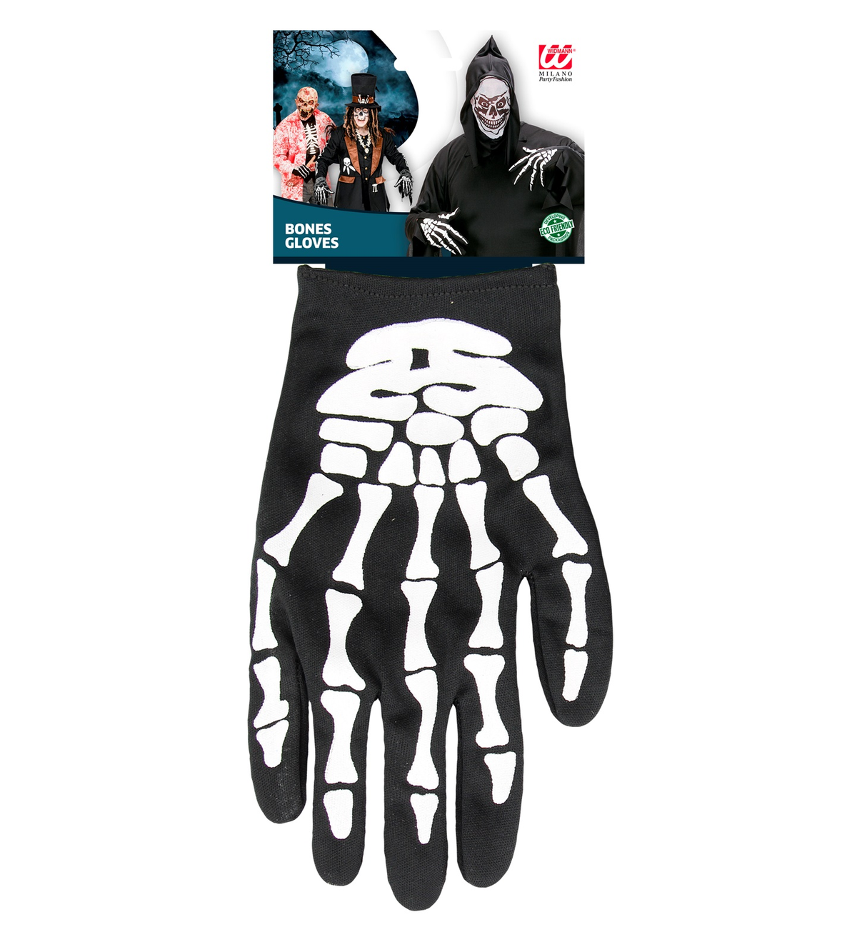 Guanti Ossa Taglia Unica Accessori Carnevale Halloween - 34276