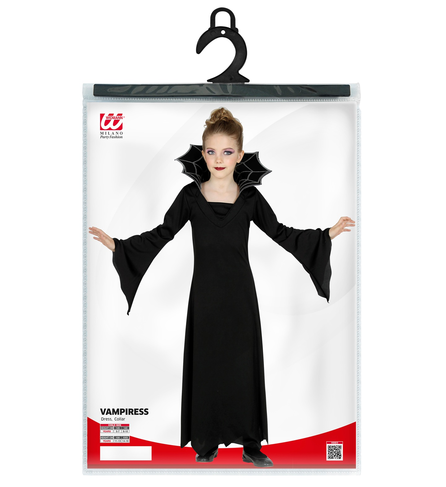 Vestito Carnevale Vampiressa Travestimento Costume per Halloween da Bambino - 5238