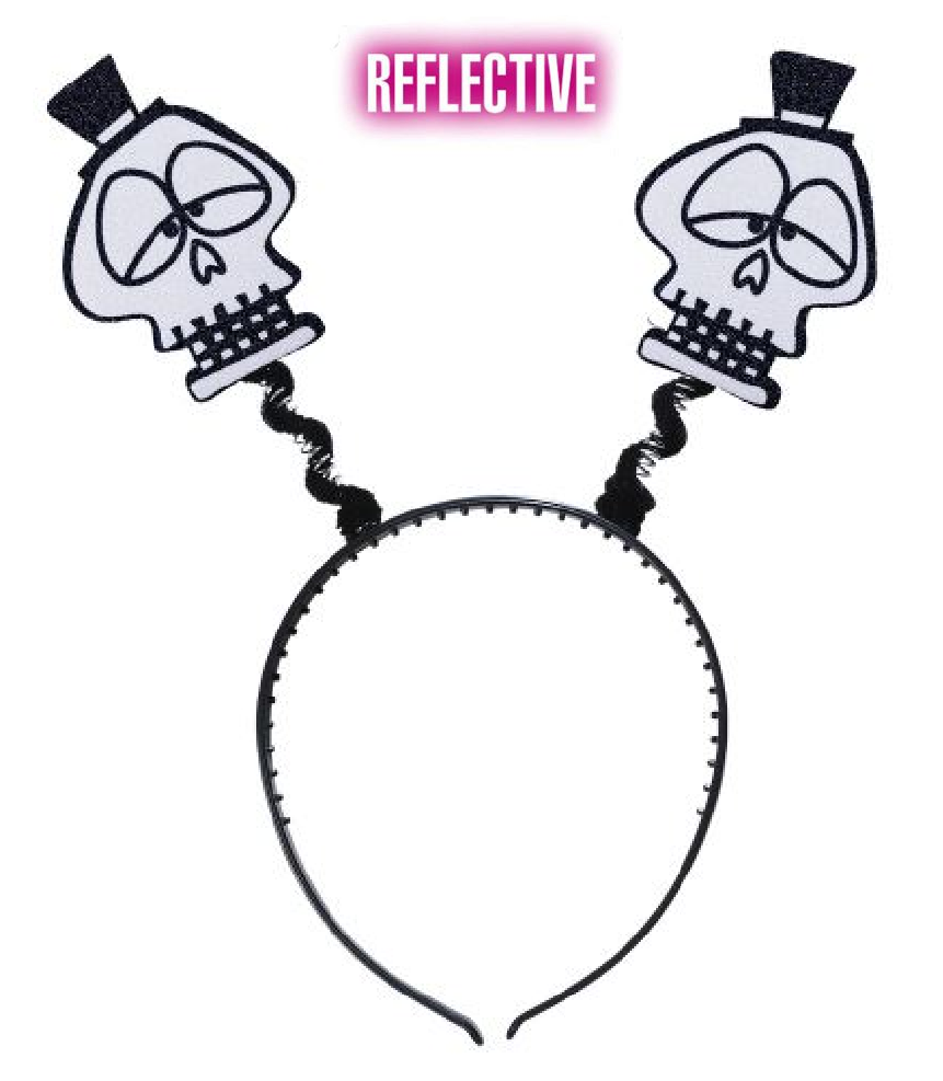 Cerchietto con Teschio Riflettente Accessori per Abito Vestito Travestimento Carnevale Halloween - 5329e