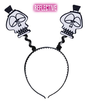 Cerchietto con Teschio Riflettente Accessori per Abito Vestito Travestimento Carnevale Halloween - 5329e
