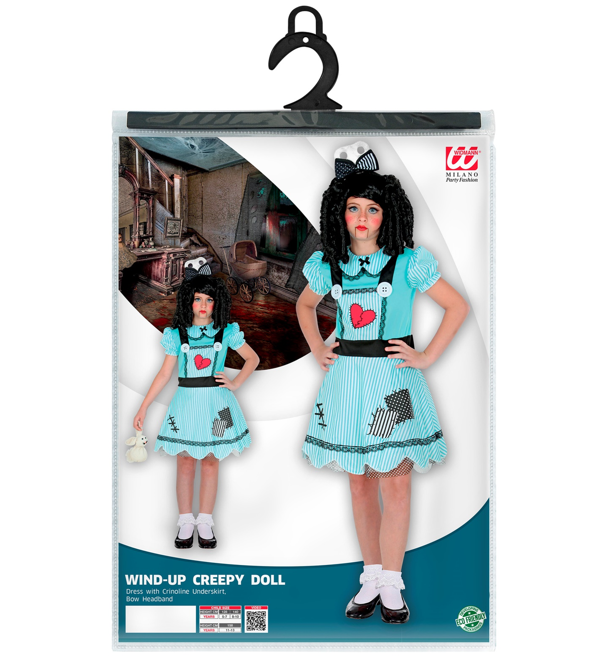 Vestito Carnevale Bambola Travestimento Costume per Halloween da Bambino - 6024