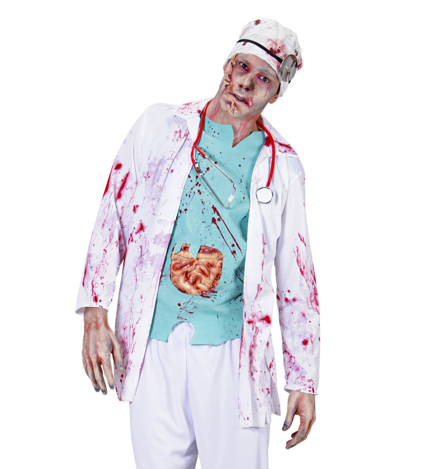 Vestito Carnevale Dottore Zombie Travestimento Costume Halloween Adulto - 9485