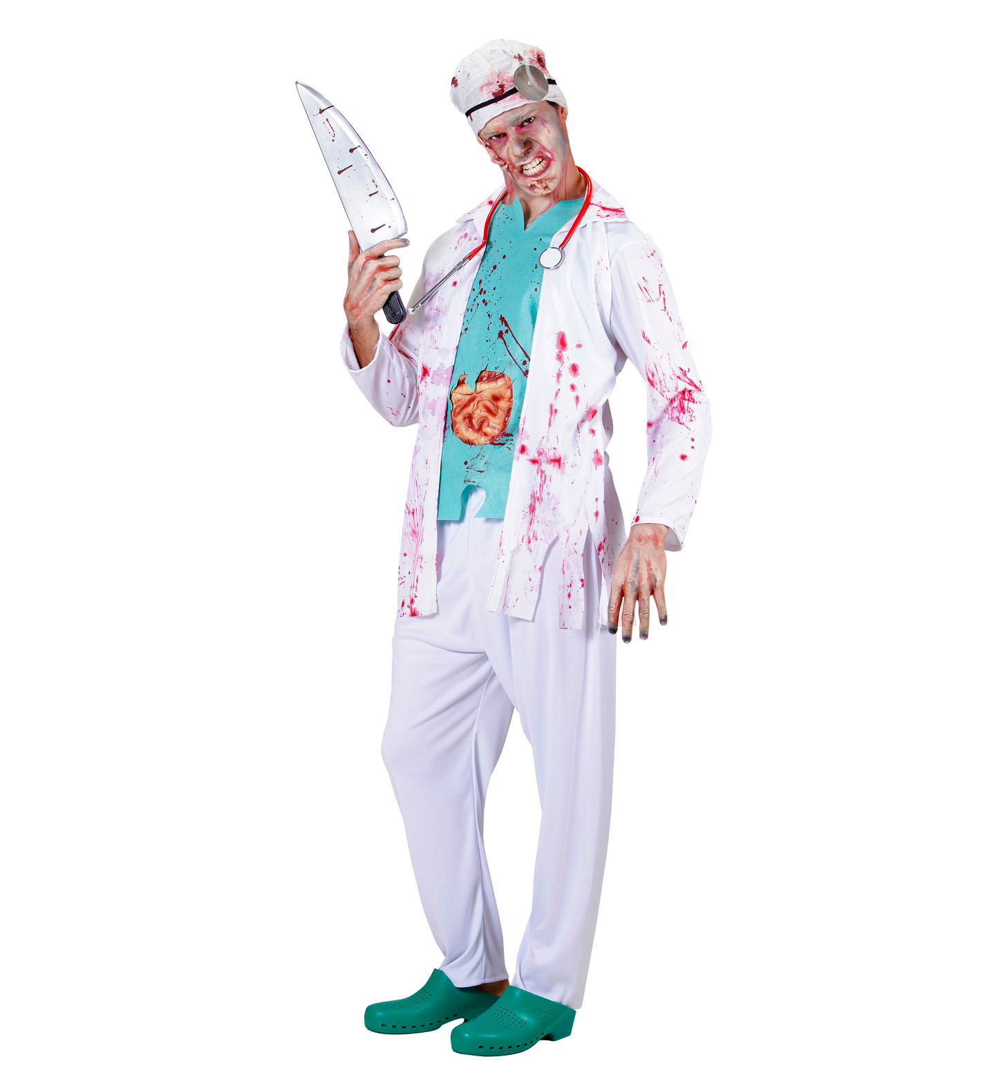Vestito Carnevale Dottore Zombie Travestimento Costume Halloween Adulto - 9485