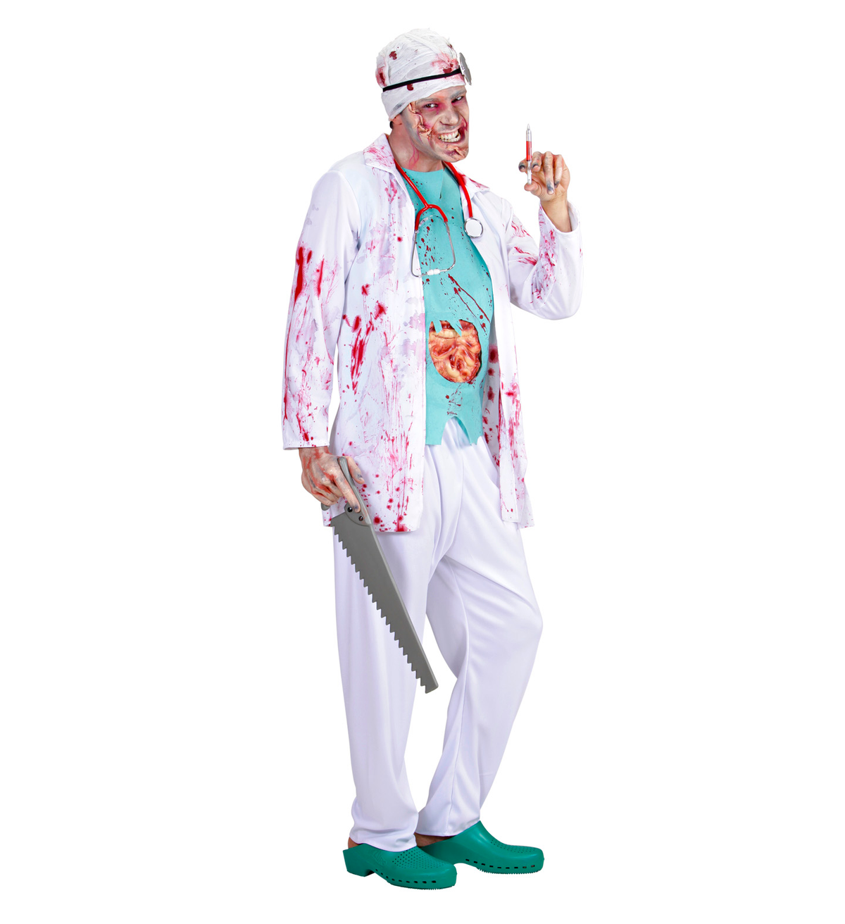 Vestito Carnevale Dottore Zombie Travestimento Costume Halloween Adulto - 9485