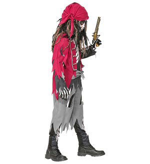 Vestito Carnevale Scheletro Pirata Travestimento Costume per Halloween da Bambino - 9733