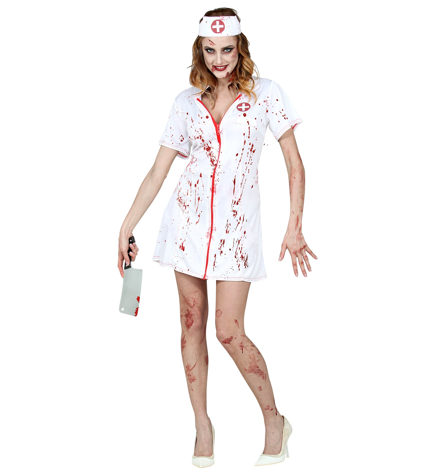 Vestito Carnevale Infermiera Zombie Travestimento Costume Halloween Adulto - 9902