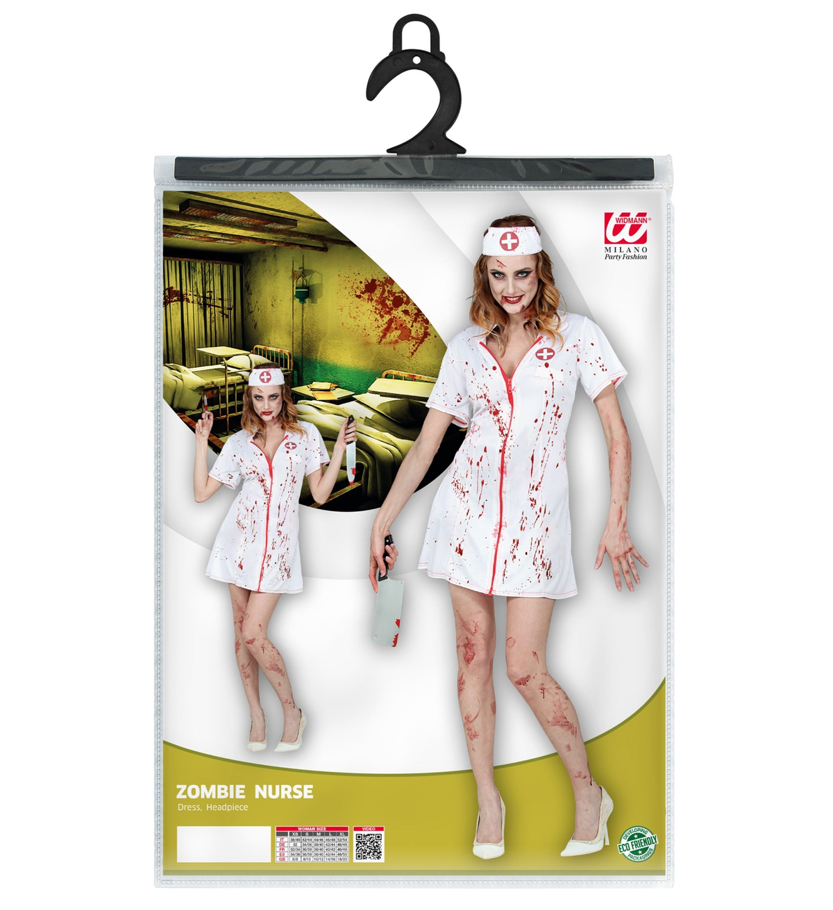 Vestito Carnevale Infermiera Zombie Travestimento Costume Halloween Adulto - 9902