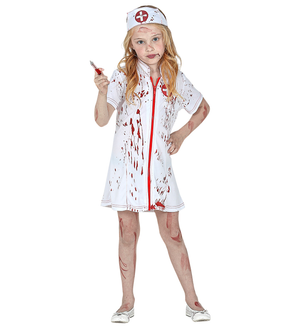 Vestito Carnevale Infermiera Zombie Travestimento Costume per Halloween da Bambino - 9902
