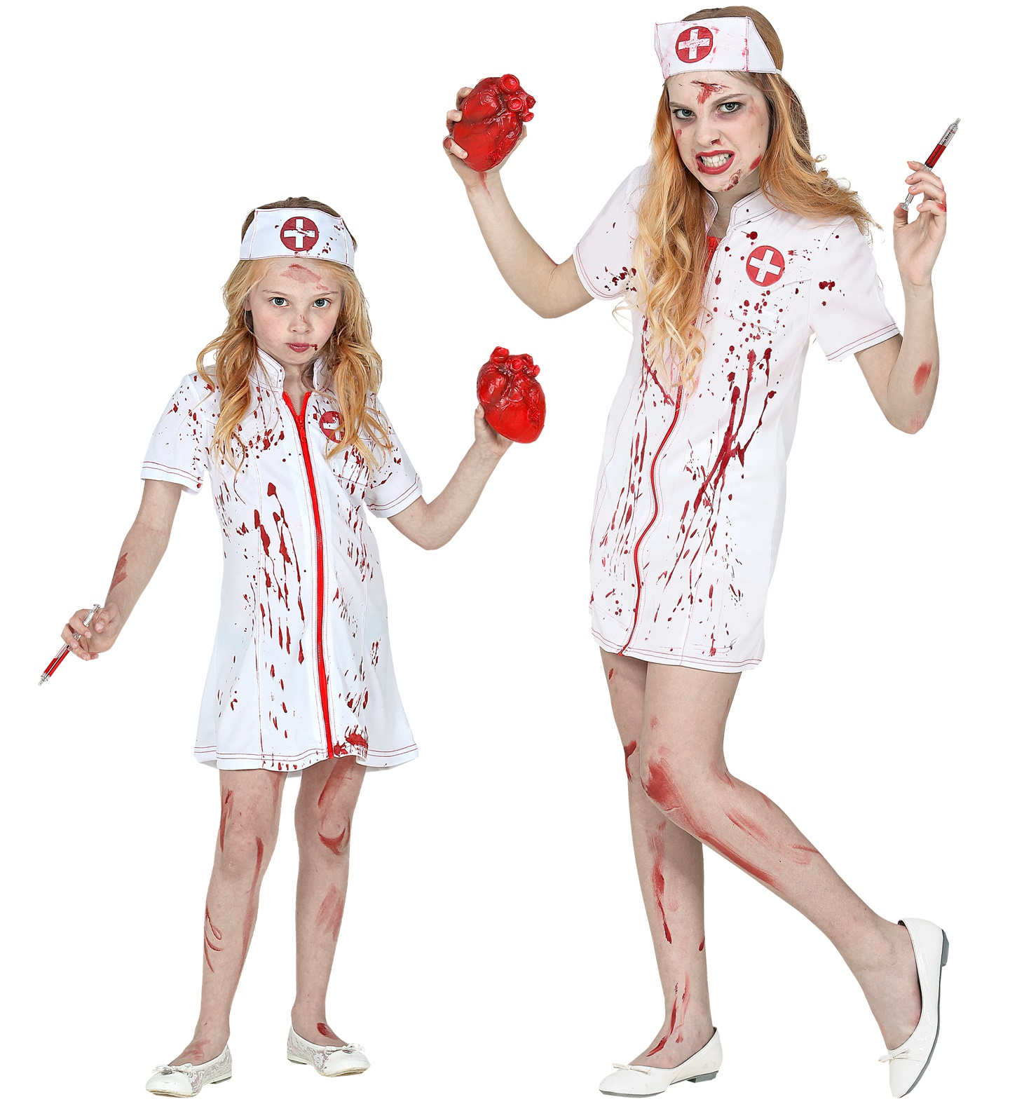Vestito Carnevale Infermiera Zombie Travestimento Costume per Halloween da Bambino - 9902