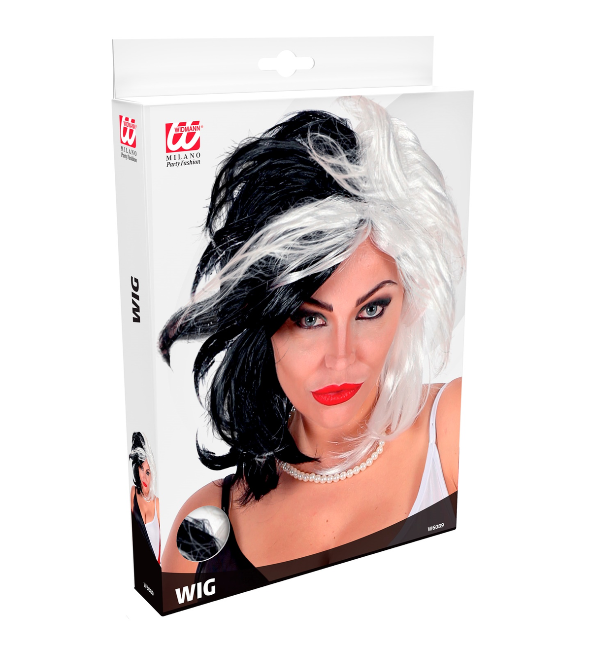 Parrucca Black & White Accessori per Abito Vestito Travestimento Halloween - W6089