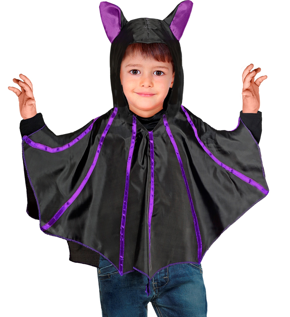 Travestimento Pipistrello Poncho Taglia Unica Vestito Costume Carnevale Halloween - 96897