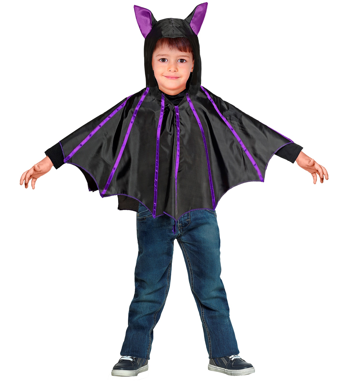 Travestimento Pipistrello Poncho Taglia Unica Vestito Costume Carnevale Halloween - 96897
