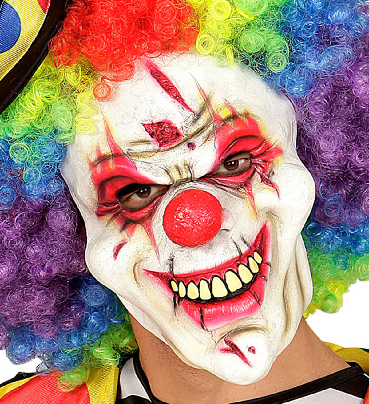 Maschera Mezzo Viso Killer Clown Accessori Travestimento Halloween - 00833