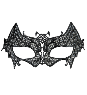 Maschera Pipistrello in Pizzo Accessori Travestimento Halloween - 04741