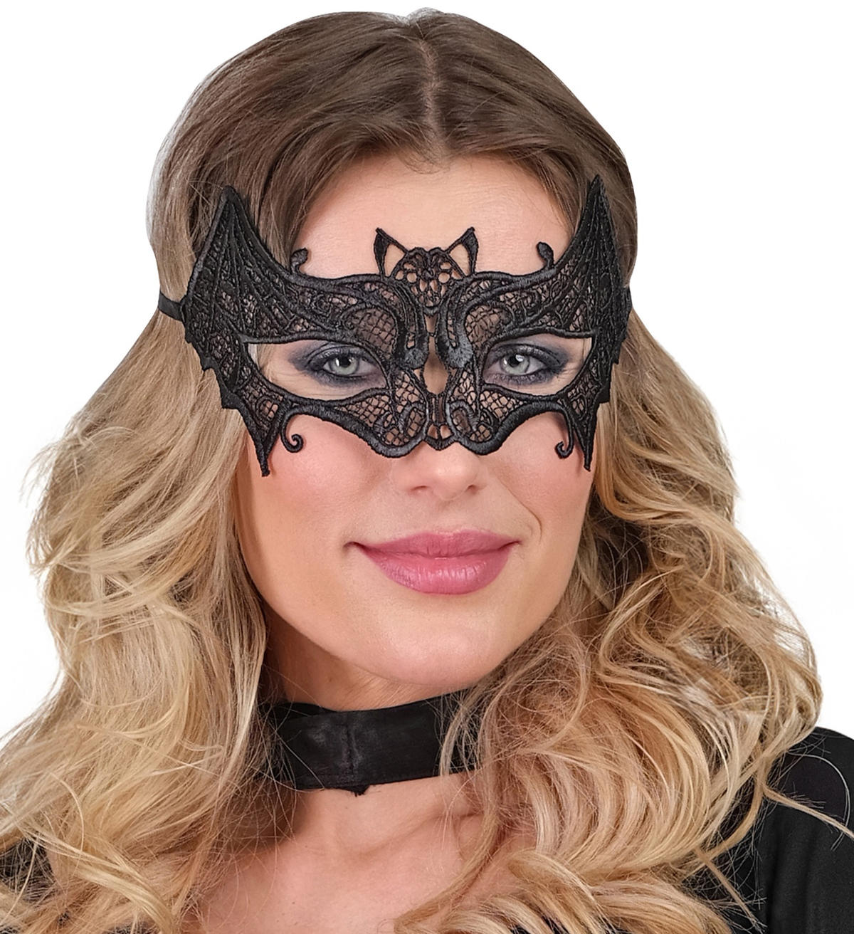 Maschera Pipistrello in Pizzo Accessori Travestimento Halloween - 04741