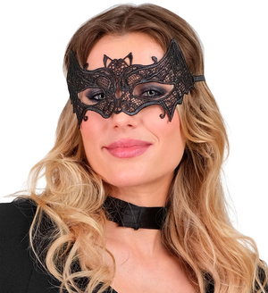 Maschera Pipistrello in Pizzo Accessori Travestimento Halloween - 04741