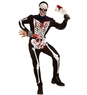 Maschera Teschio Insanguinato Mezzo Viso Accessori Travestimento Halloween - 05394