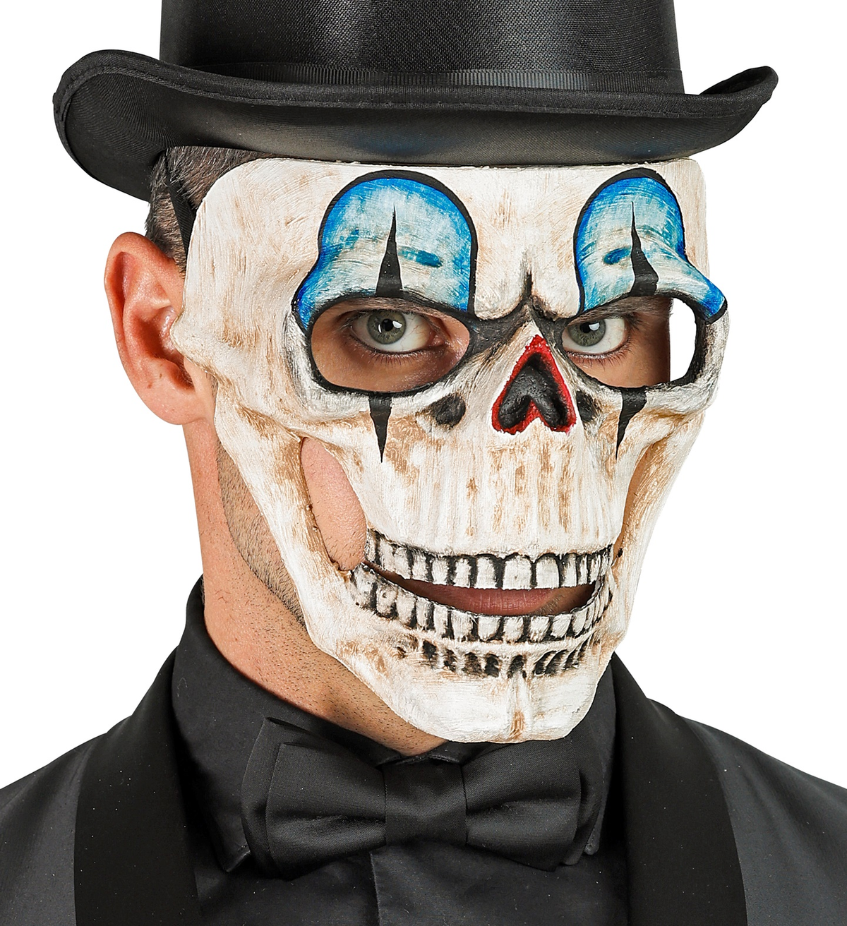 Maschera Commedia Dell'arte Teschio Clown Accessori Travestimento Halloween - 08475