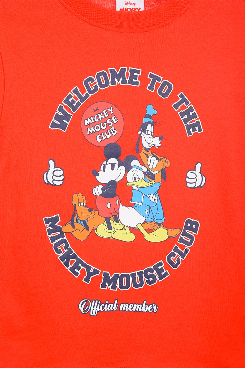 T-Shirt M.l. Topolino DISNEY Mickey Mouse Bambino Ragazzo Sun City - Xh1167rosso