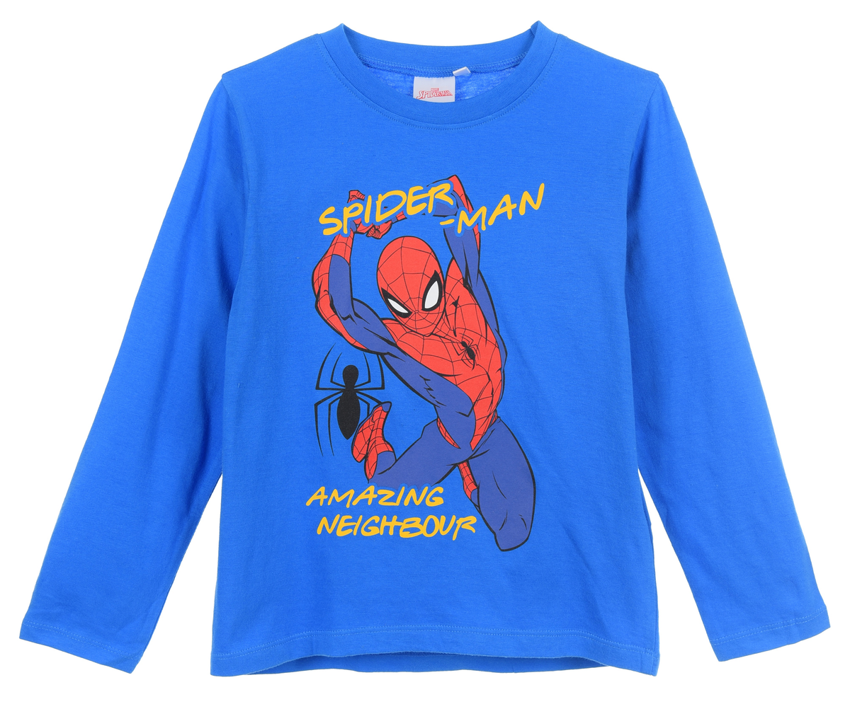 T-Shirt M.l. Spiderman MARVEL Bambino Ragazzo Sun City 3/8 Anni - Xh1138azzurro
