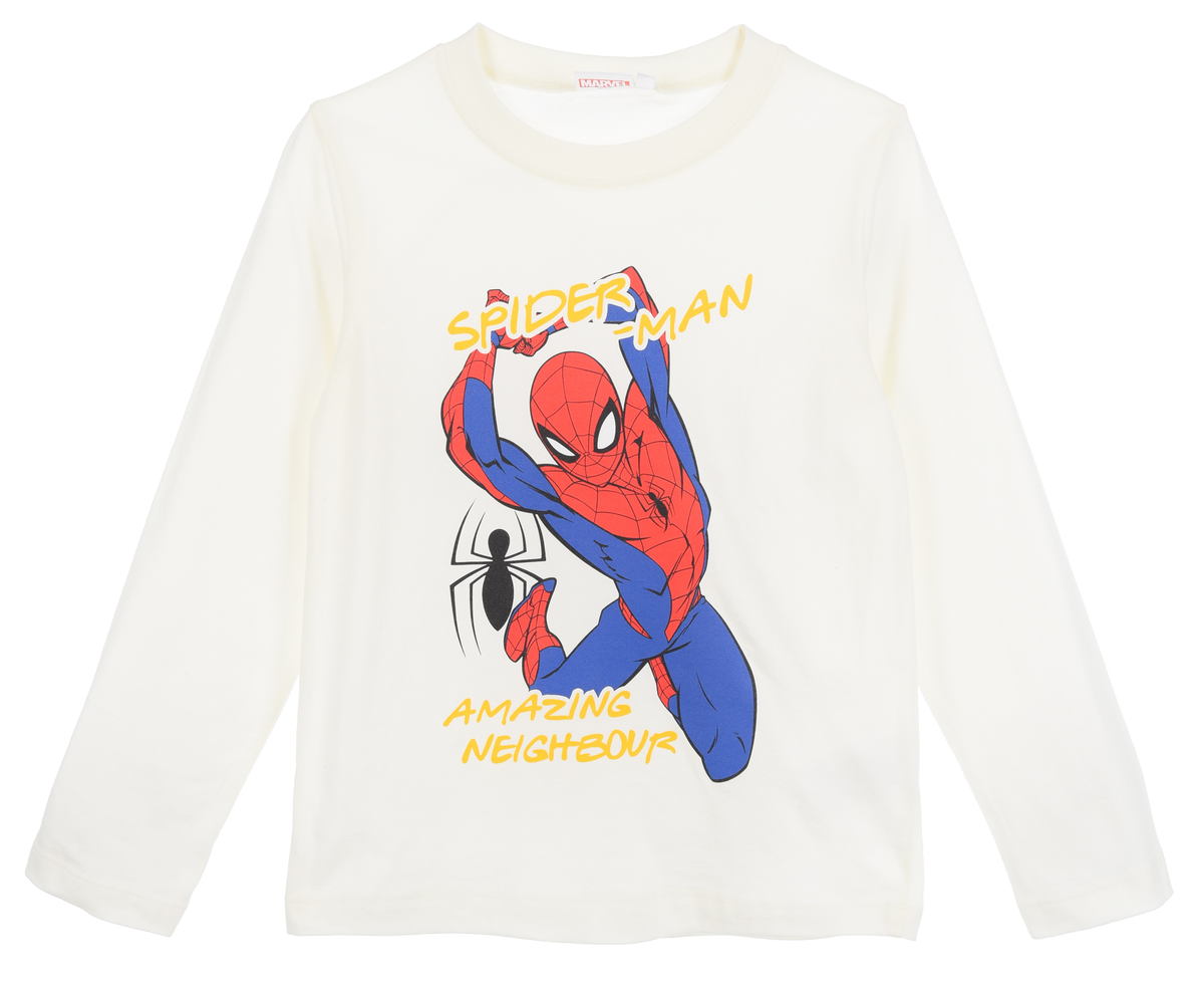 T-Shirt M.l. Spiderman MARVEL Bambino Ragazzo Sun City 3/8 Anni - Xh1138bianco