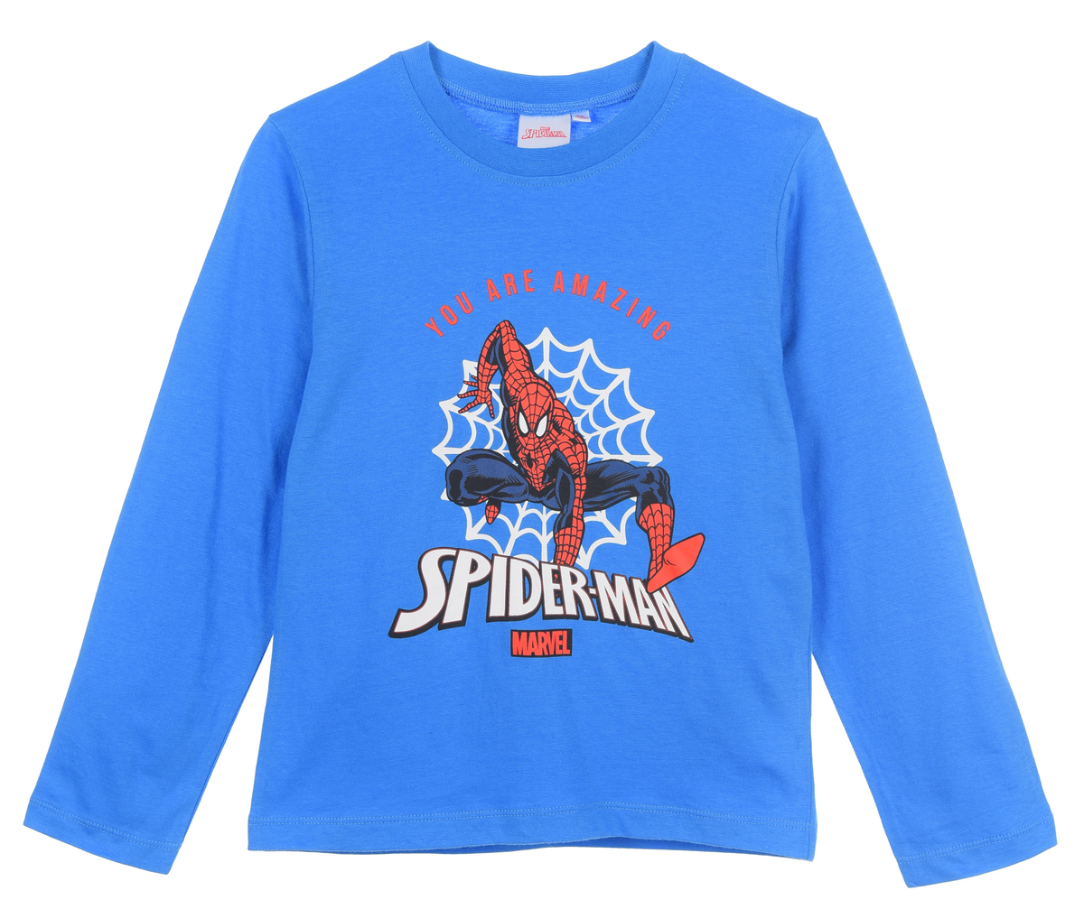 T-Shirt M.l. Spiderman MARVEL Bambino Ragazzo Sun City 3/8 Anni - Xh1020azzurro