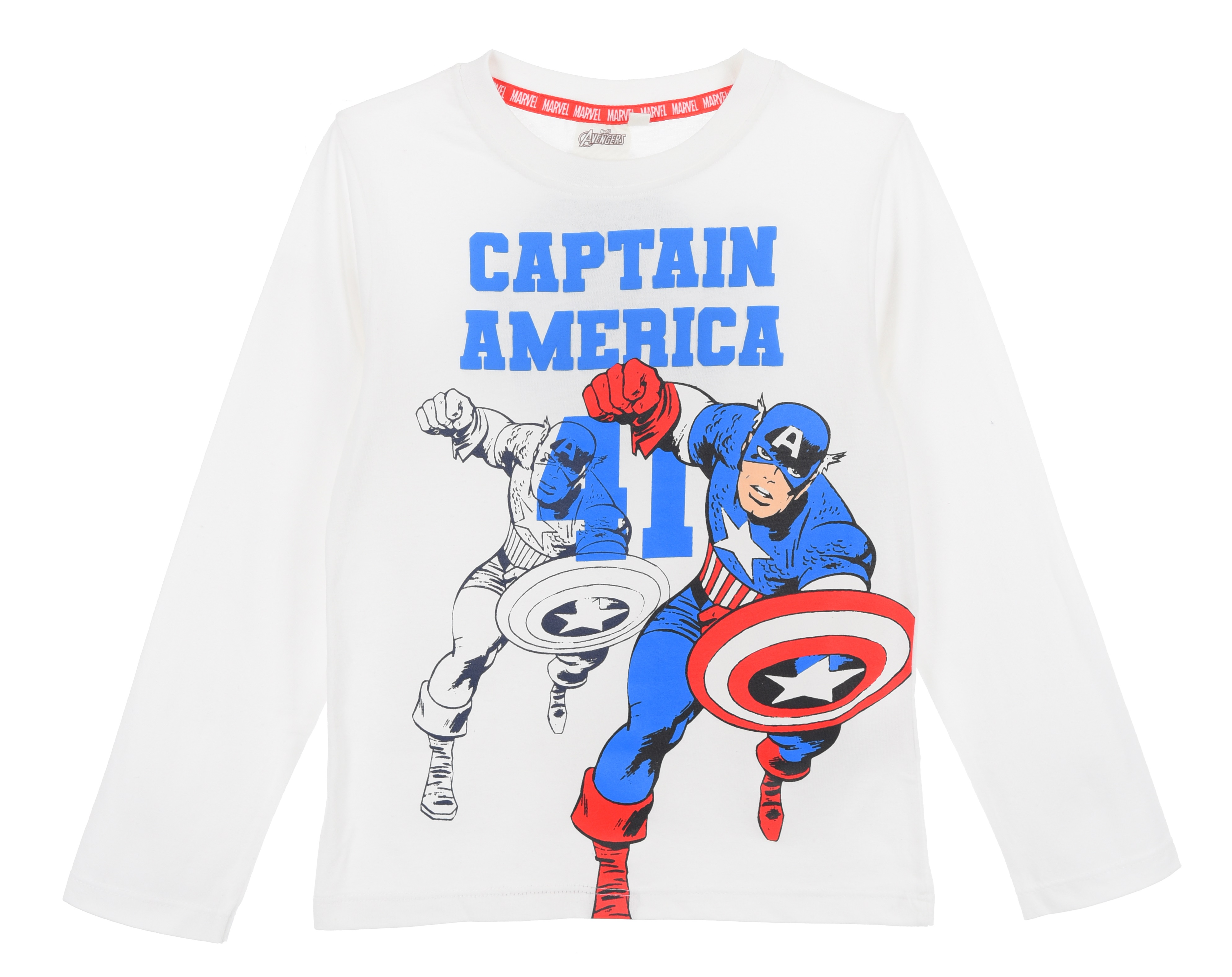 T-Shirt M.l. Capitan America MARVEL Bambino Ragazzo Sun City 4/10 Anni - Xh1177bianco